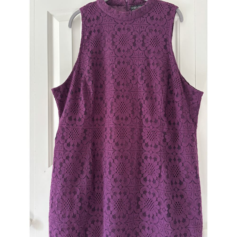 Forever 21 Plus Size Purple Lace Dress 3X - Picture 3 of 9